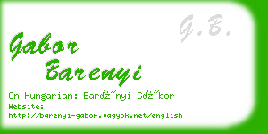 gabor barenyi business card